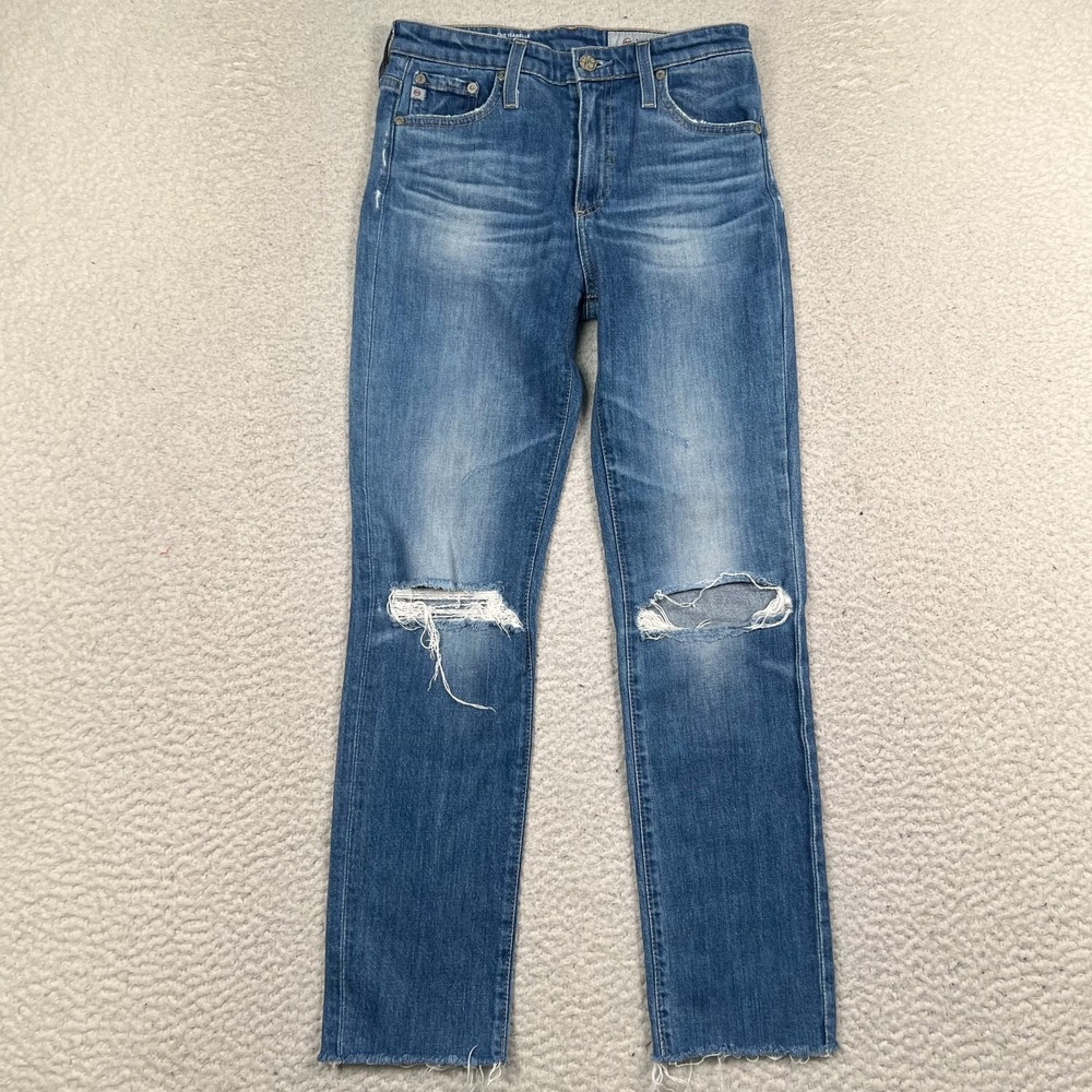 AG Adriano Goldschmied Jeans‎ 25 The Isabelle High Rise Straight Crop Distressed